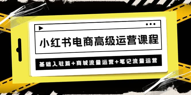 小红书电商高级运营课程：基础入驻篇+商城流量运营+笔记流量运营-副业资讯大全