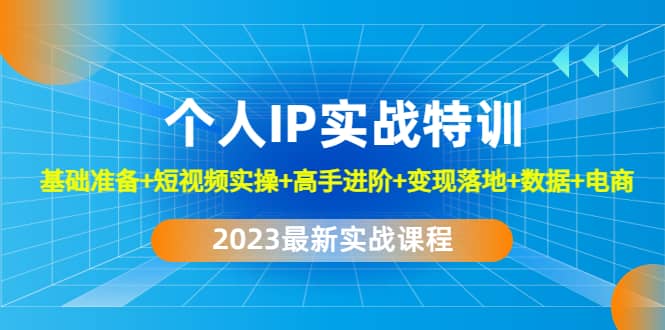 2023个人IP实战特训：基础准备+短视频实操+高手进阶+变现落地+数据+电商-副业资讯大全