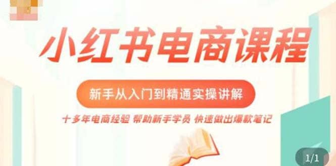 小红书电商新手入门到精通实操课，从入门到精通做爆款笔记，开店运营-起创副业网