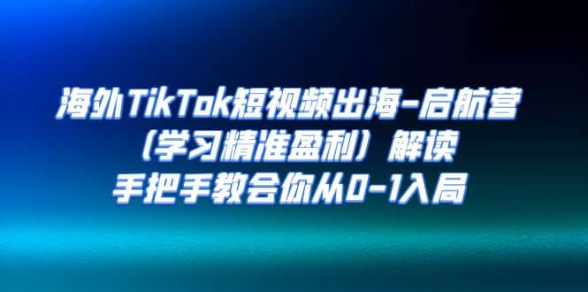 海外TikTok短视频出海-启航营（学习精准盈利）解读，手把手教会你从0-1入局-起创副业网