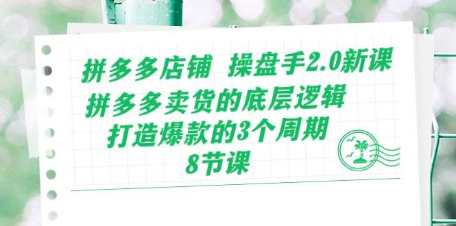 拼多多店铺 操盘手2.0新课，拼多多卖货的底层逻辑，打造爆款的3个周期-8节插图