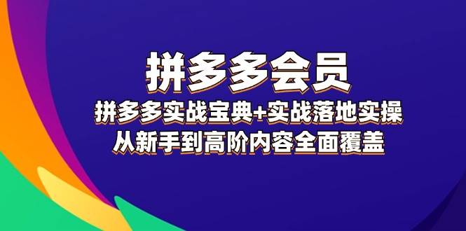 拼多多 会员，拼多多实战宝典+实战落地实操，从新手到高阶内容全面覆盖-起创副业网